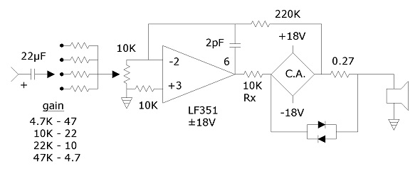 schematic for 10W amplifier