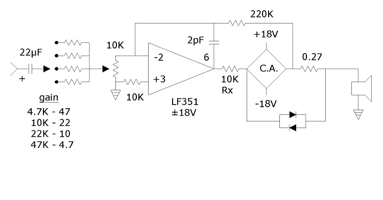 Schematic for 10W amplifier